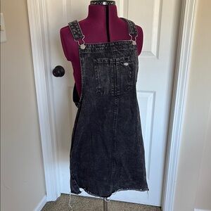 Black Denim Overall Dress